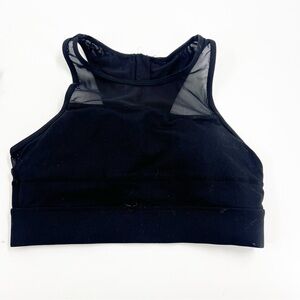 ✅ ZYIA All‎ Star One More Rep Mesh Panel Back Zip Sports Bra Sz M BLACK